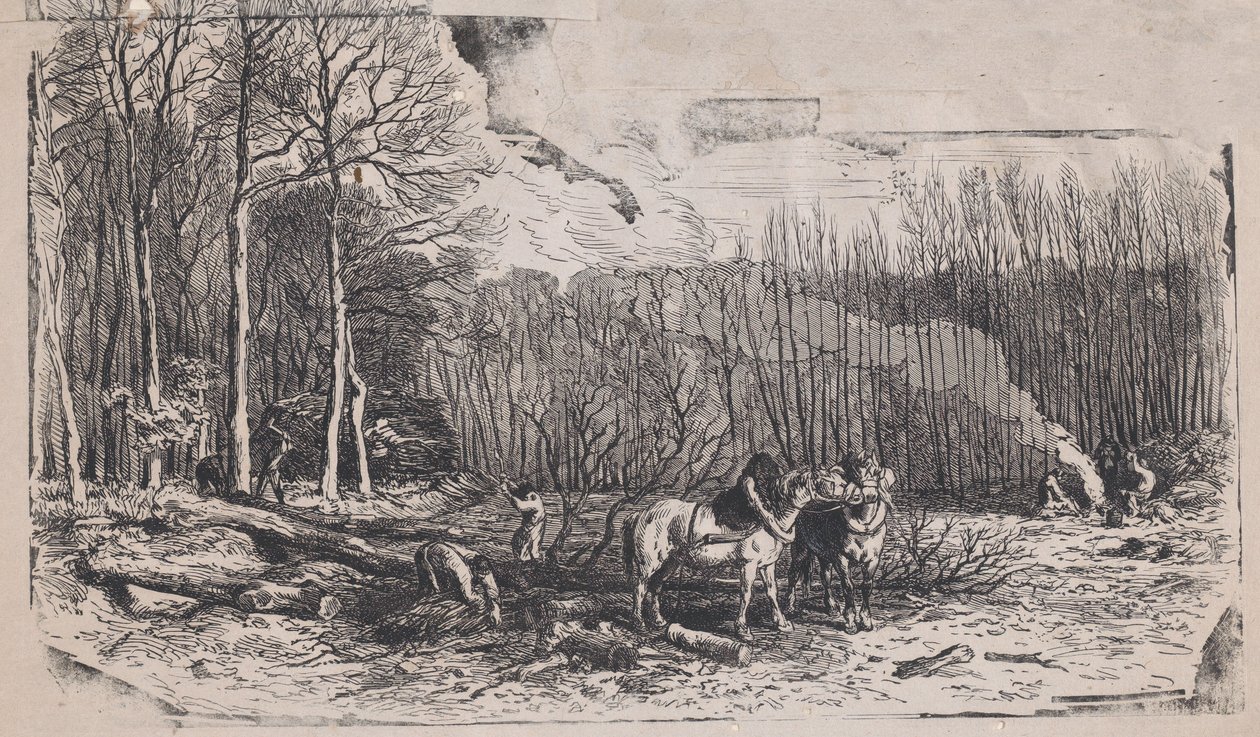 února z Album of Rustic Subjects, 1859. od Charles Emile Jacque