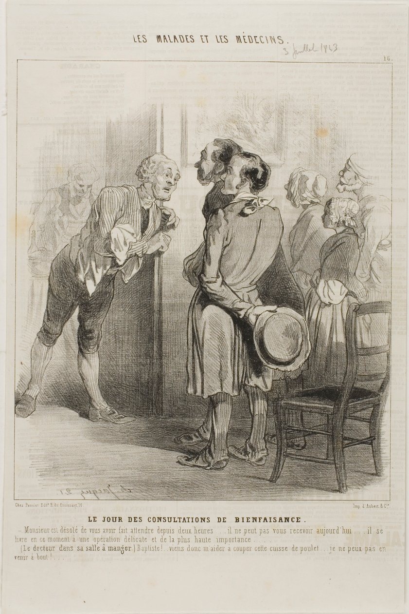 Den bezplatných návštěv u lékaře (talíř 16) od Charles Emile Jacque