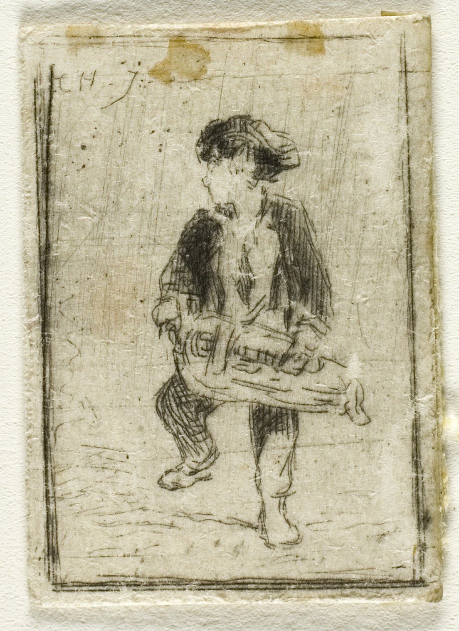 Hráč Hurdy-Gurdy od Charles Emile Jacque