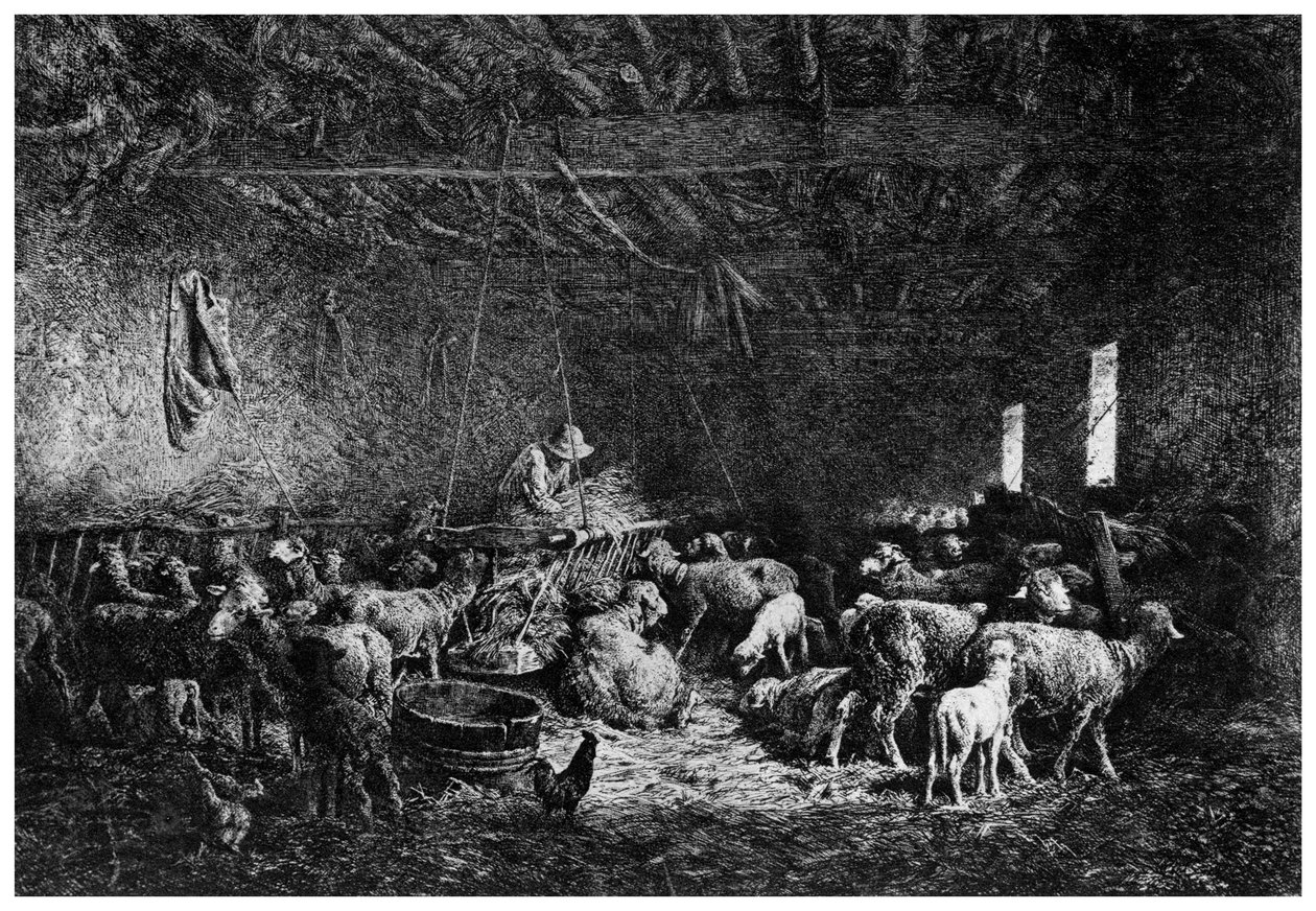 La Bergerie, Pastýř, 1825-1890 1924. od Charles Emile Jacque
