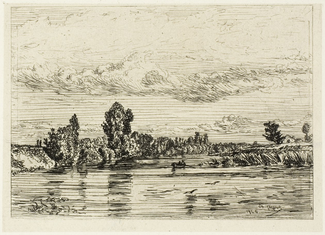 Krajina poblíž Asnières od Charles Emile Jacque