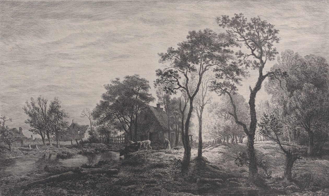 Krajina, podle skici Eglona van der Neera, 1862. od Charles Emile Jacque