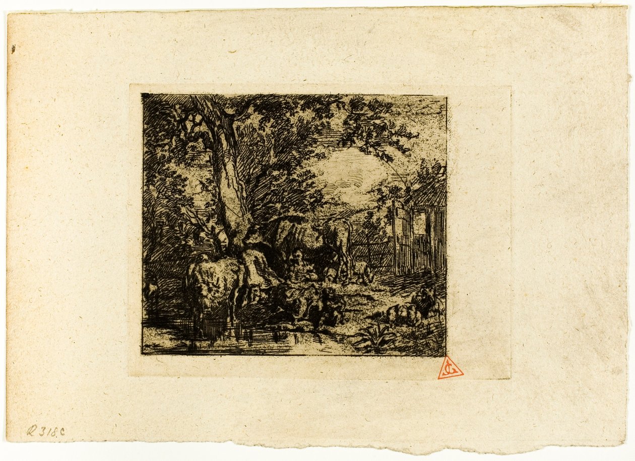 Krajina se zvířaty od Charles Emile Jacque
