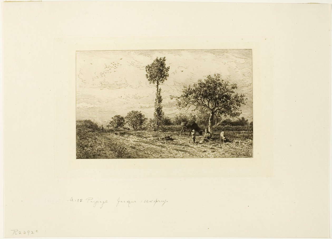 Krajina s zakřivenou silnicí od Charles Emile Jacque