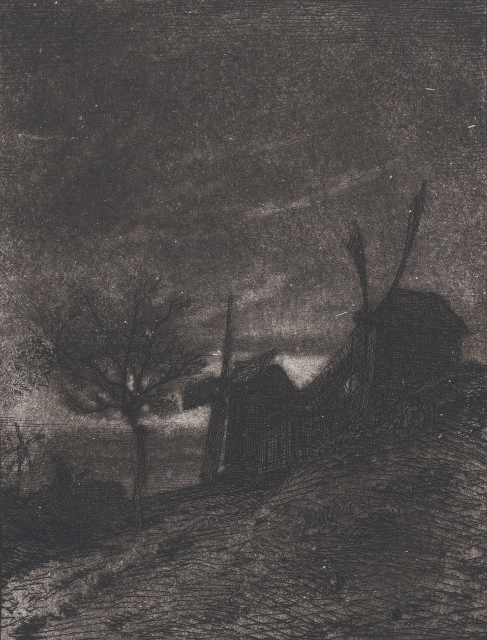 Mills na Montmartru, 1846. od Charles Emile Jacque