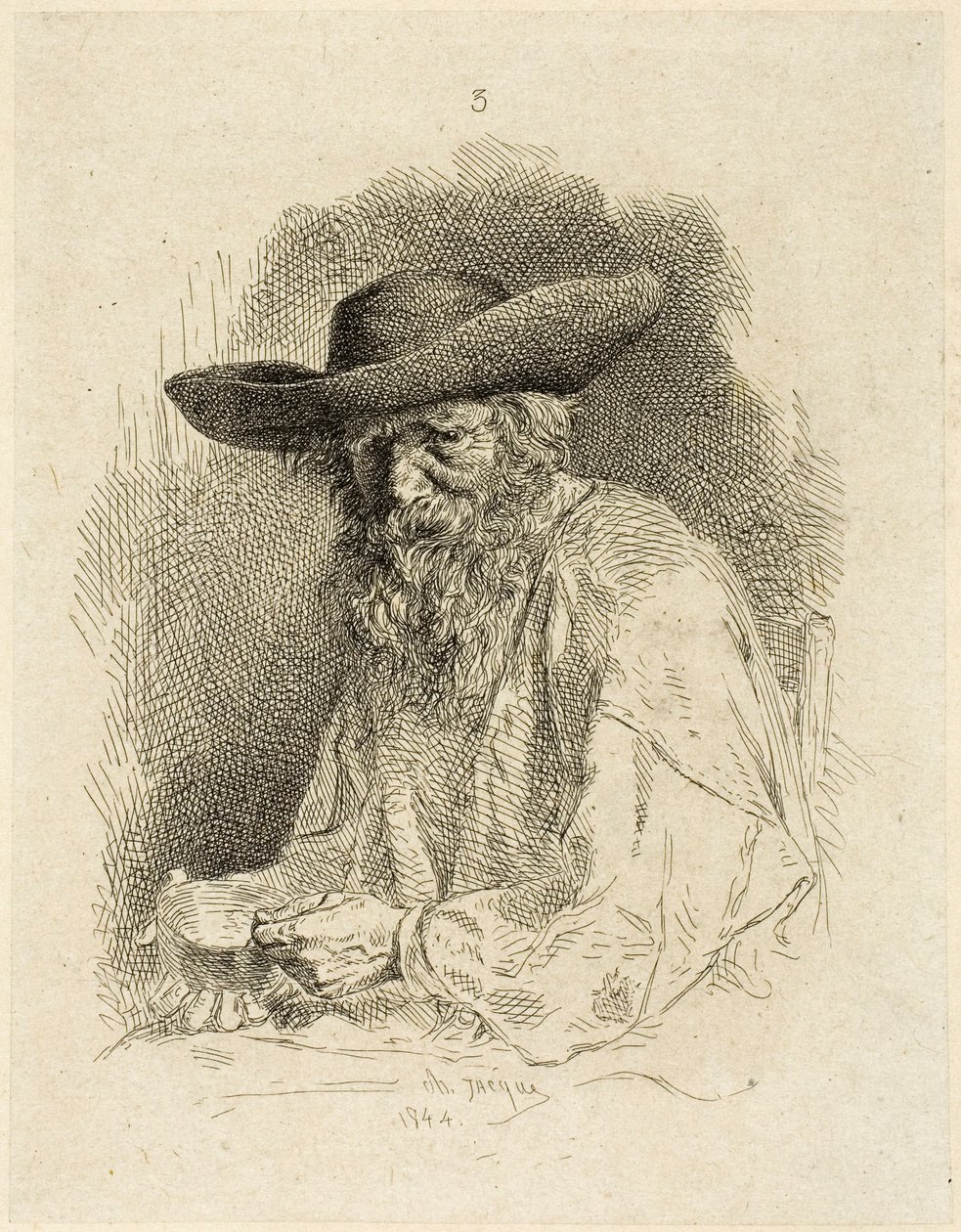 Starý muž s nepořádkem cínem od Charles Emile Jacque