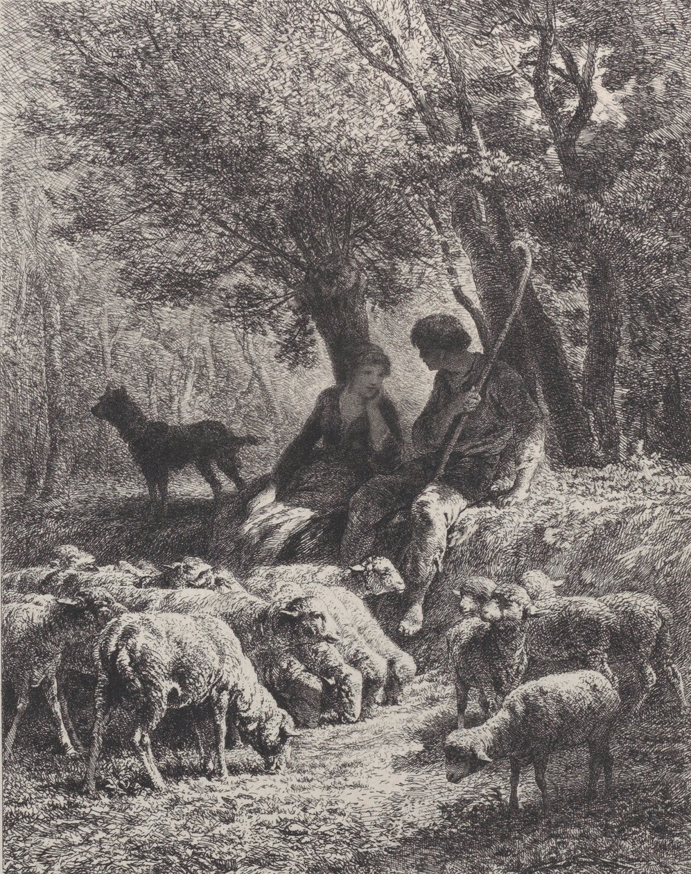 Pastorační scéna, 1864. od Charles Emile Jacque