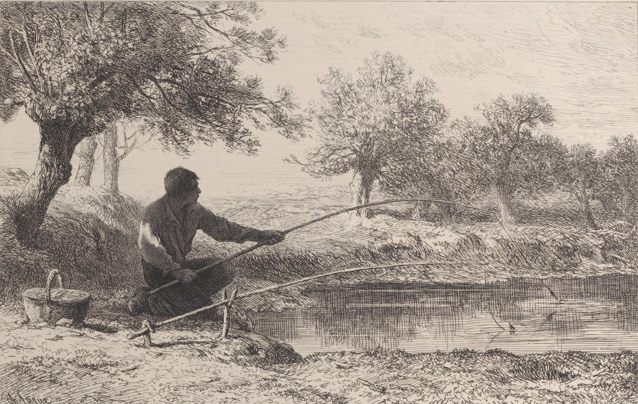 Návnadový rybolov, 1864. od Charles Emile Jacque
