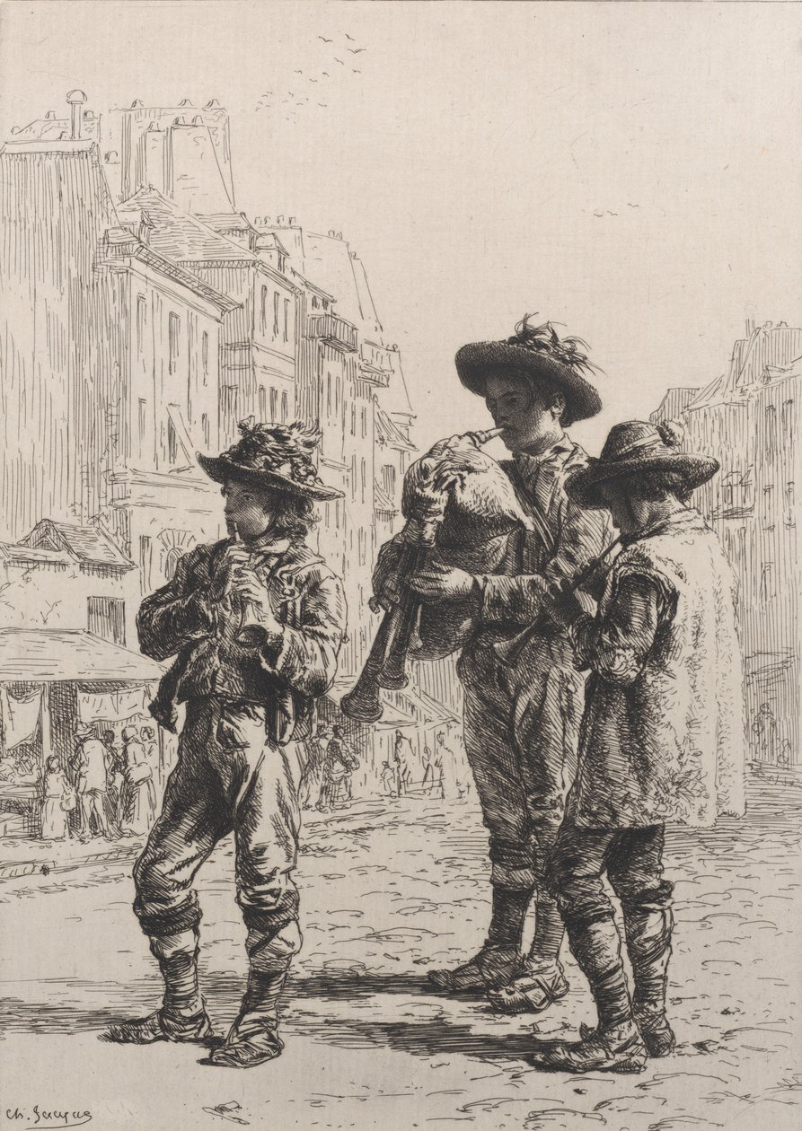 Pifferaris, 1864. od Charles Emile Jacque
