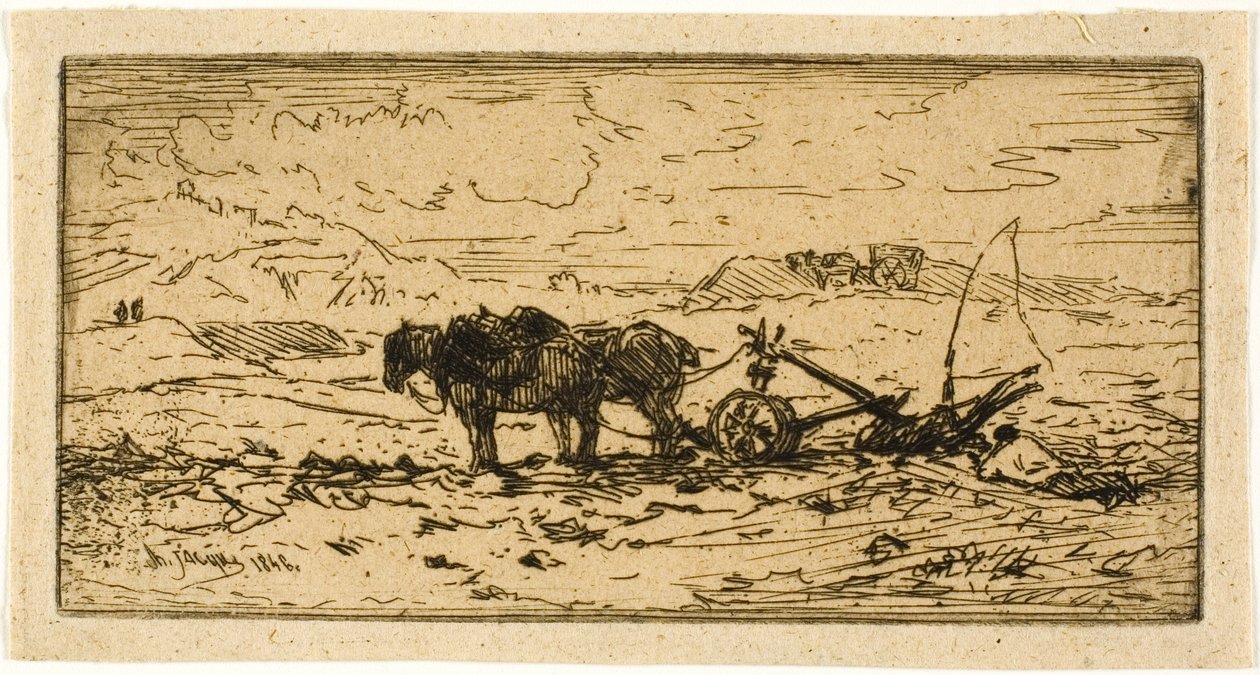 Oráč a jeho tým odpočívá od Charles Emile Jacque
