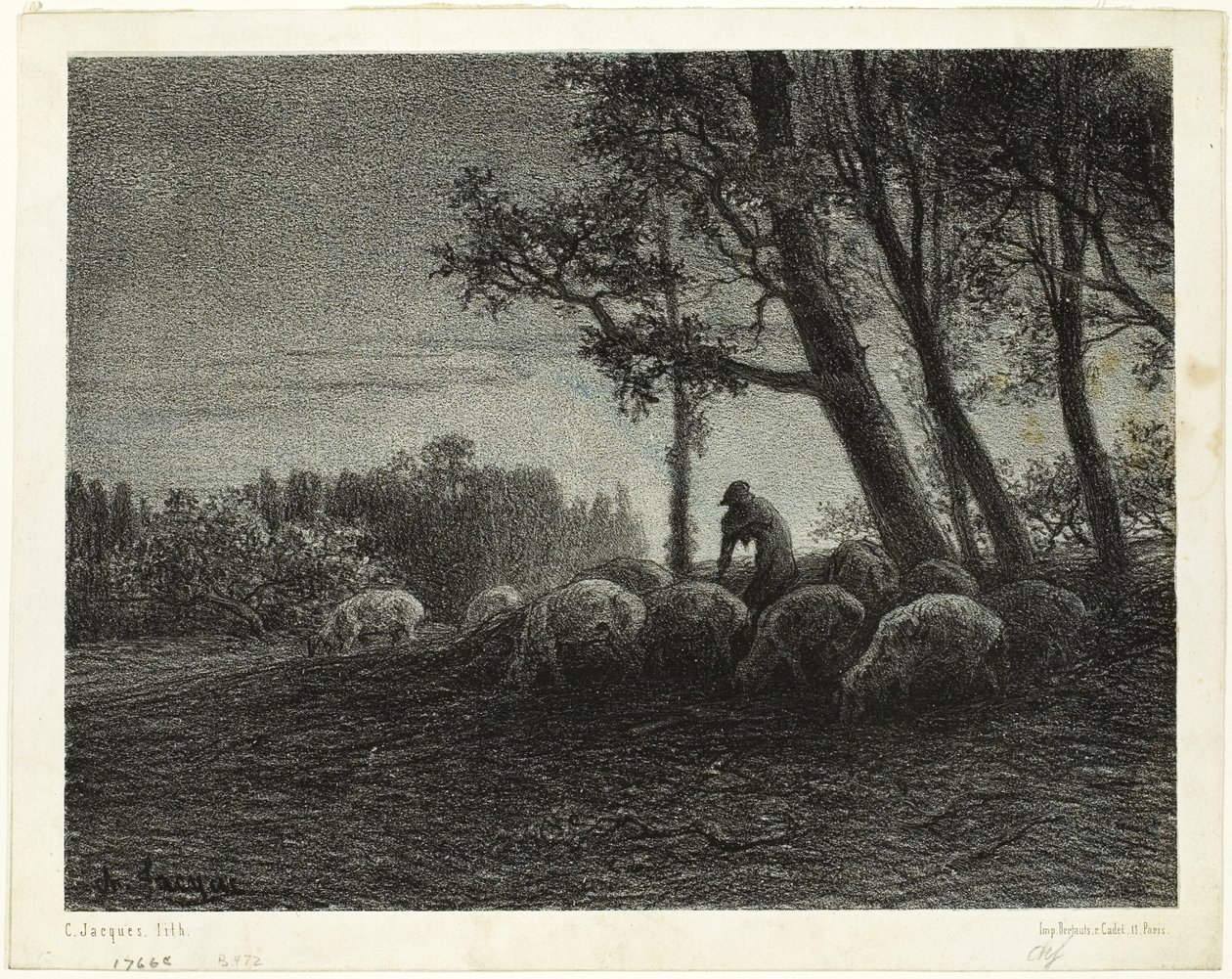 Poetický soumrak od Charles Emile Jacque
