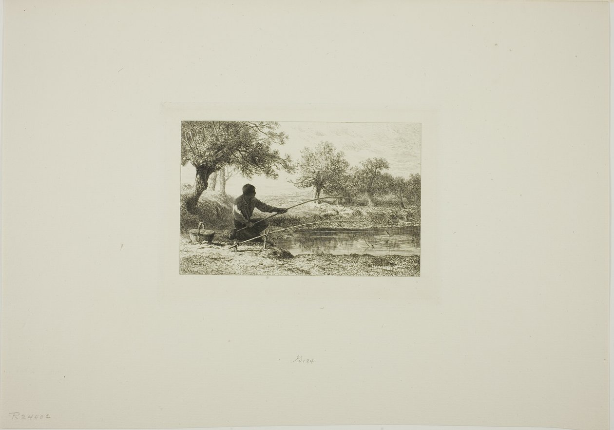 Rybaření na tyči od Charles Emile Jacque