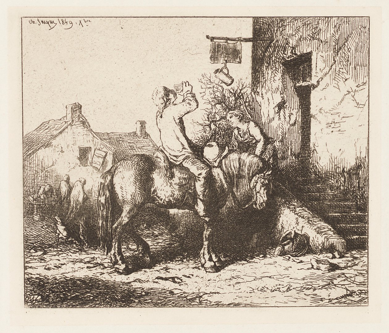 Hospodské dveře od Charles Emile Jacque