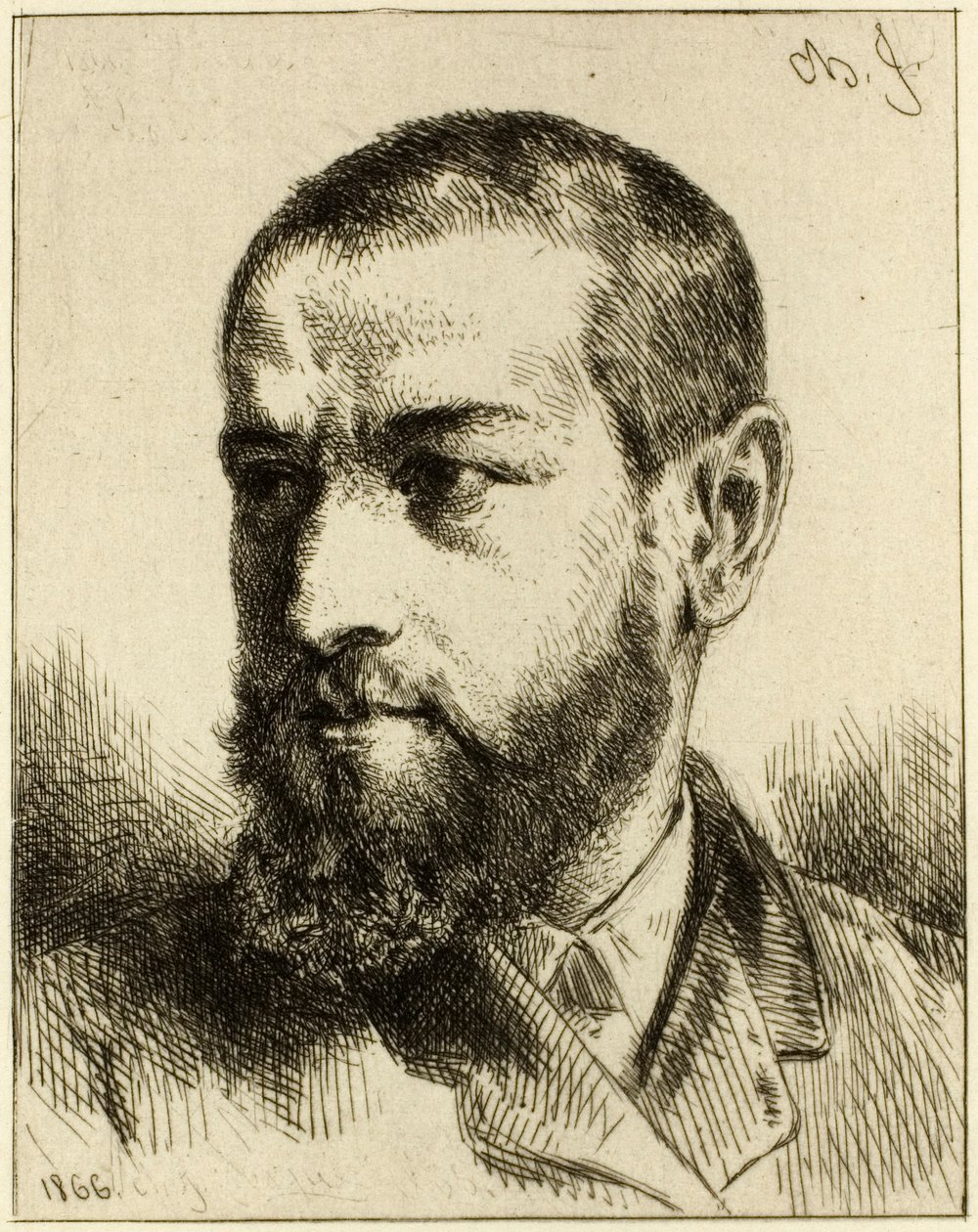 Portrét J.J. Guiffrey od Charles Emile Jacque