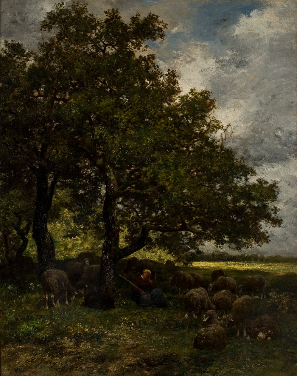 Venkovská krajina od Charles Emile Jacque