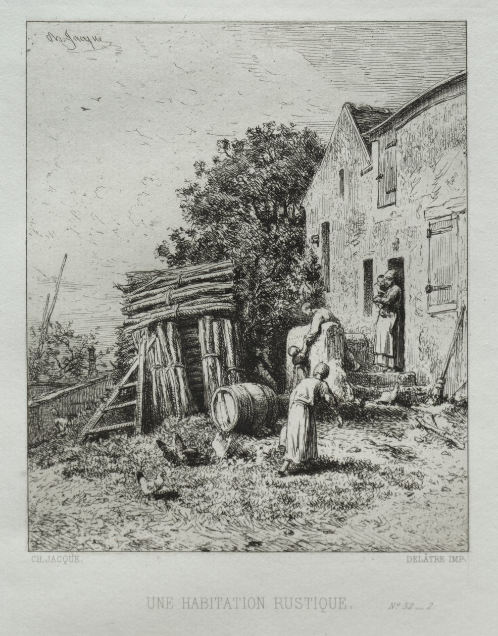 Rustikální dům od Charles Emile Jacque