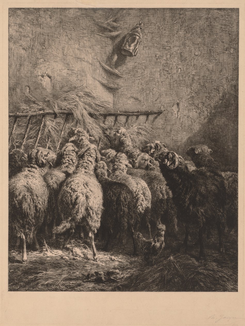 Ohrada pro ovce v Béarnu od Charles Emile Jacque