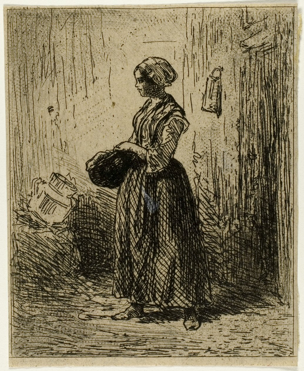 Stojící rolnická žena od Charles Emile Jacque
