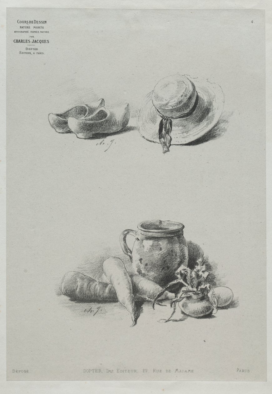 Stálý život od Charles Emile Jacque