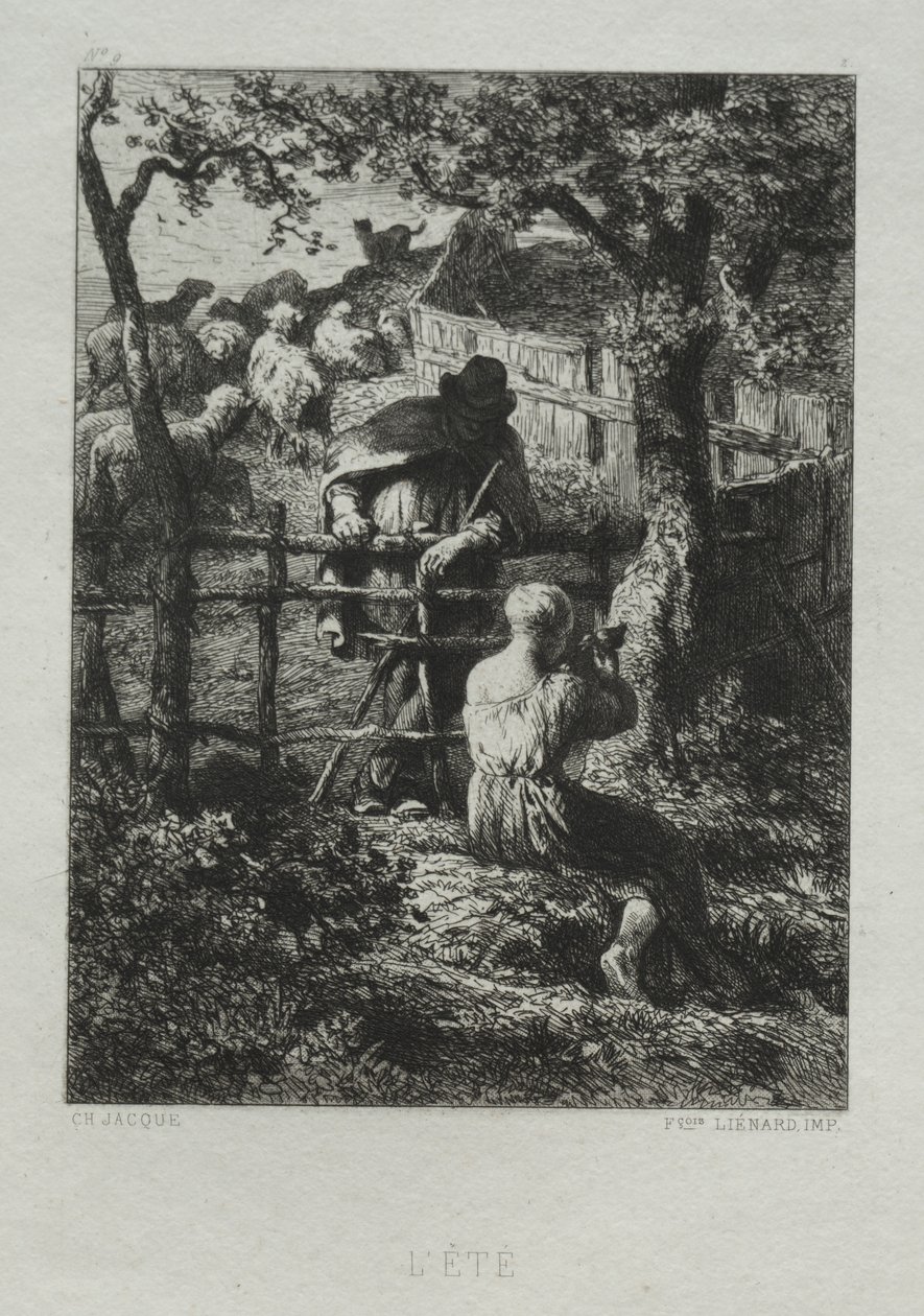 Letní den od Charles Emile Jacque