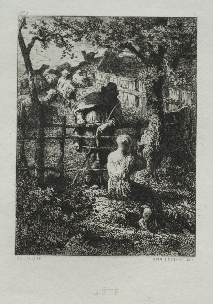 Letní den. od Charles Emile Jacque