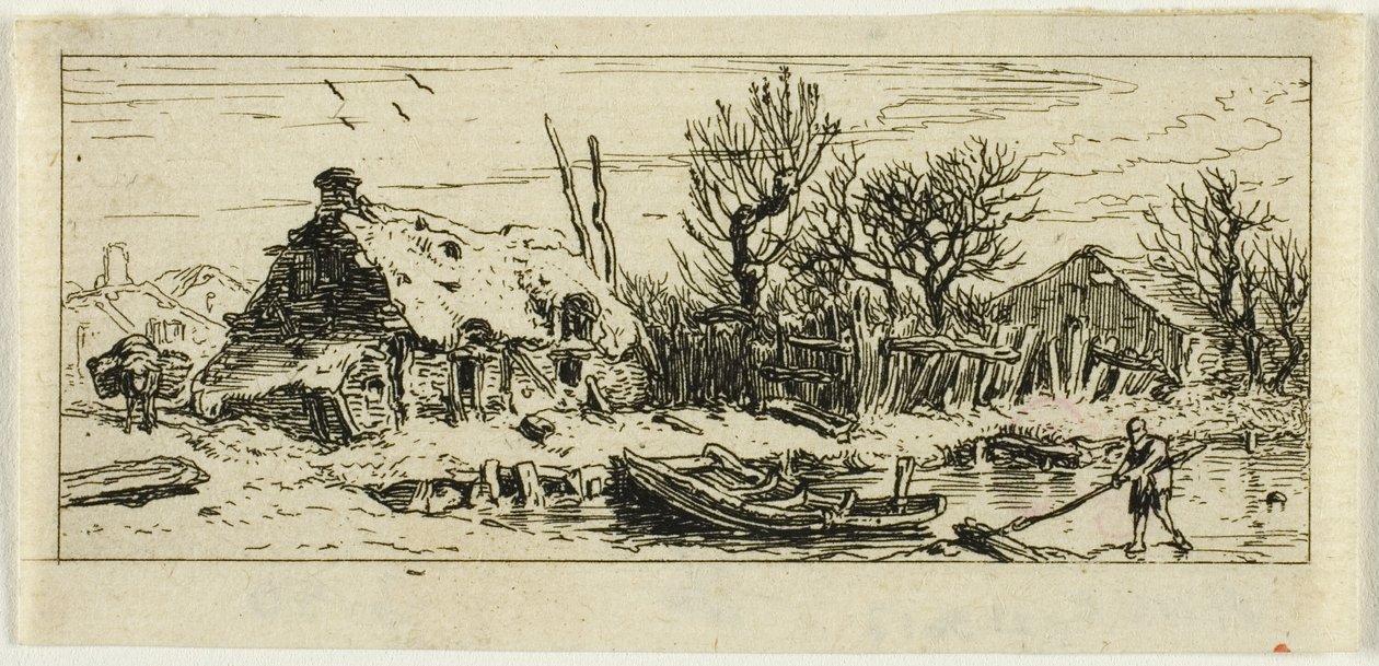 Zamrzlý rybník, malý talíř od Charles Emile Jacque