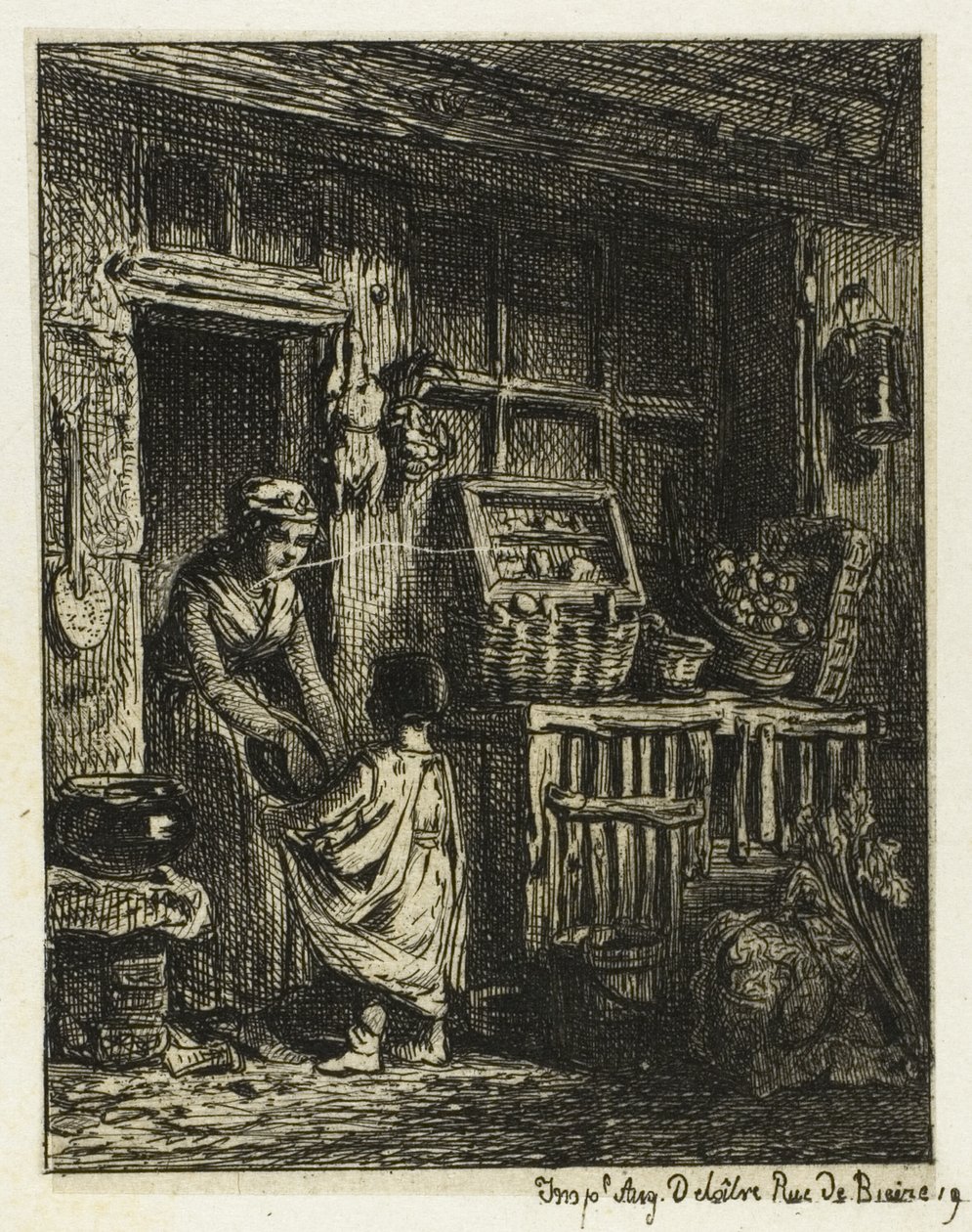 Obchodník s ovocem a dítě od Charles Emile Jacque
