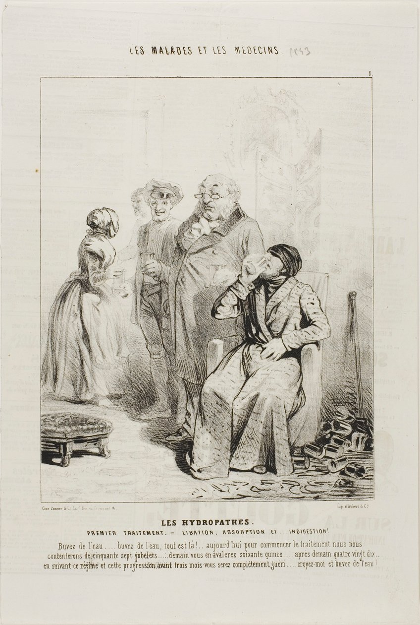 The Hydropaths: First Treatment (talíř 1) od Charles Emile Jacque