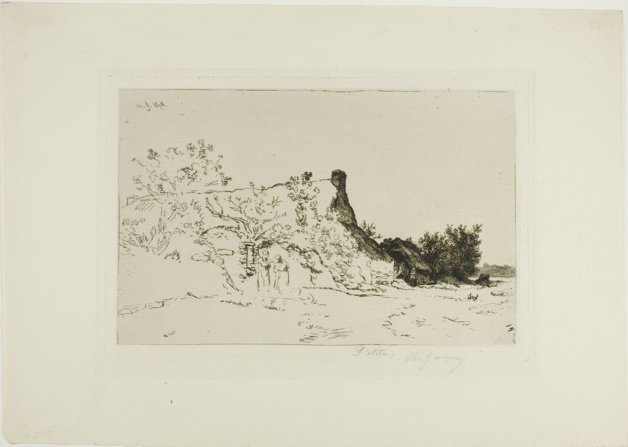 Velká došková chata, Kercassier od Charles Emile Jacque