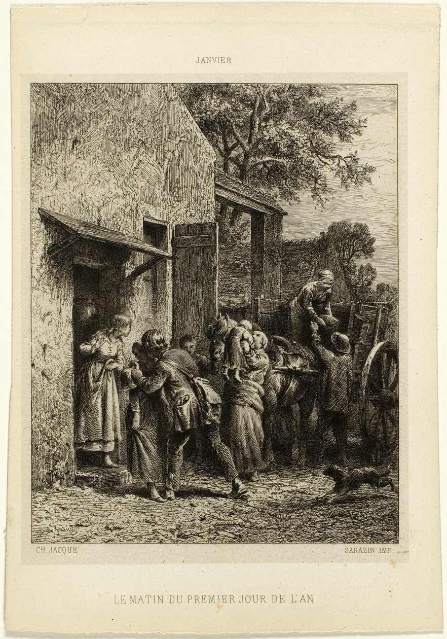 Ráno prvního dne v roce od Charles Emile Jacque
