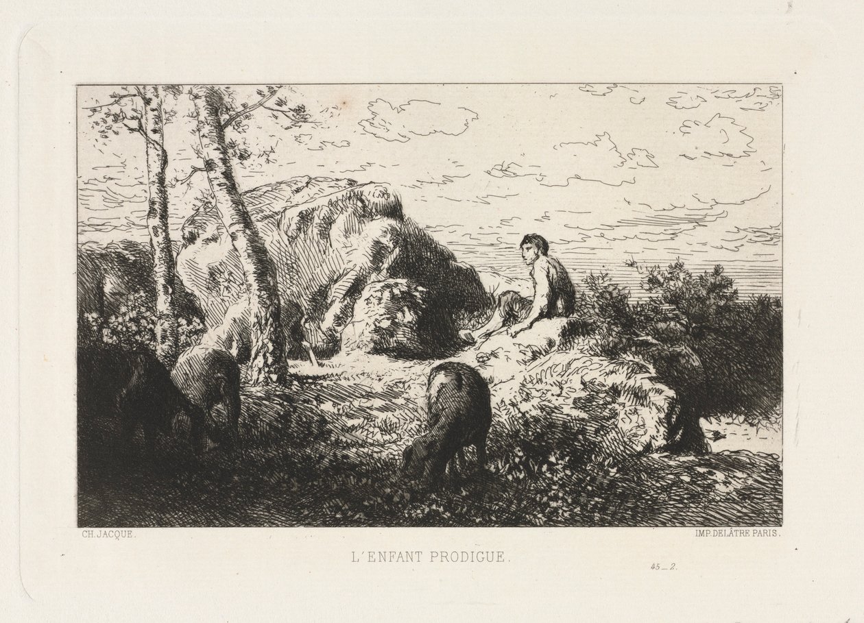 Marnotratné dítě. od Charles Emile Jacque