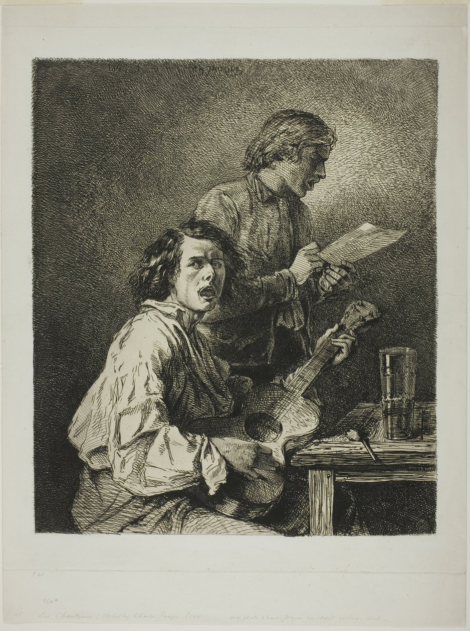 Zpěváci od Charles Emile Jacque