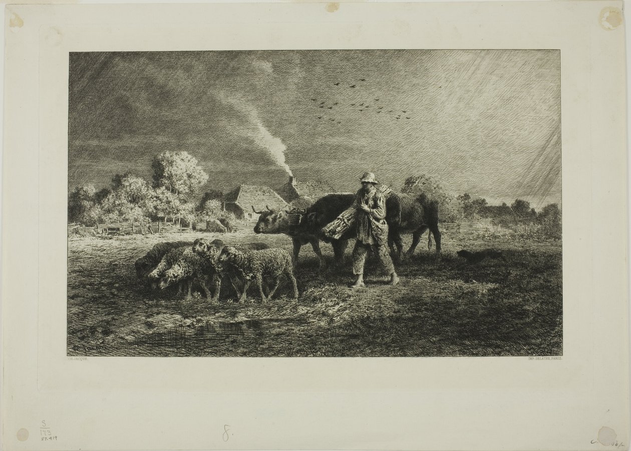 Bouře od Charles Emile Jacque