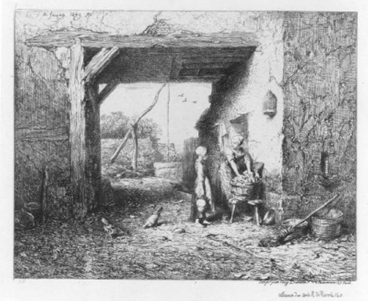 "Den praní" od Charles Emile Jacque