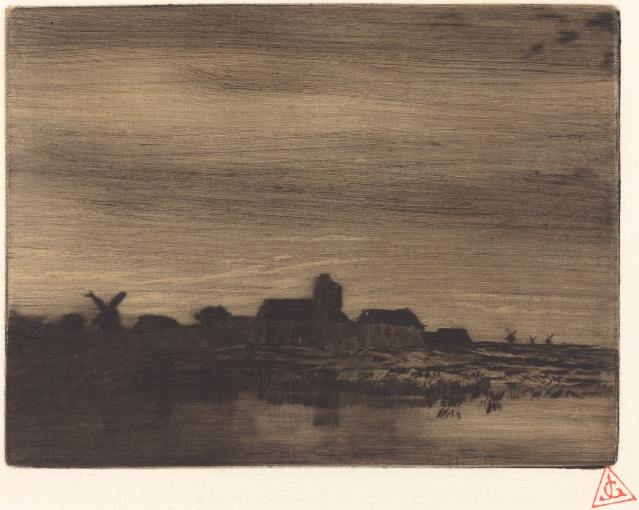 Pobřežní vesnice od Charles Emile Jacque