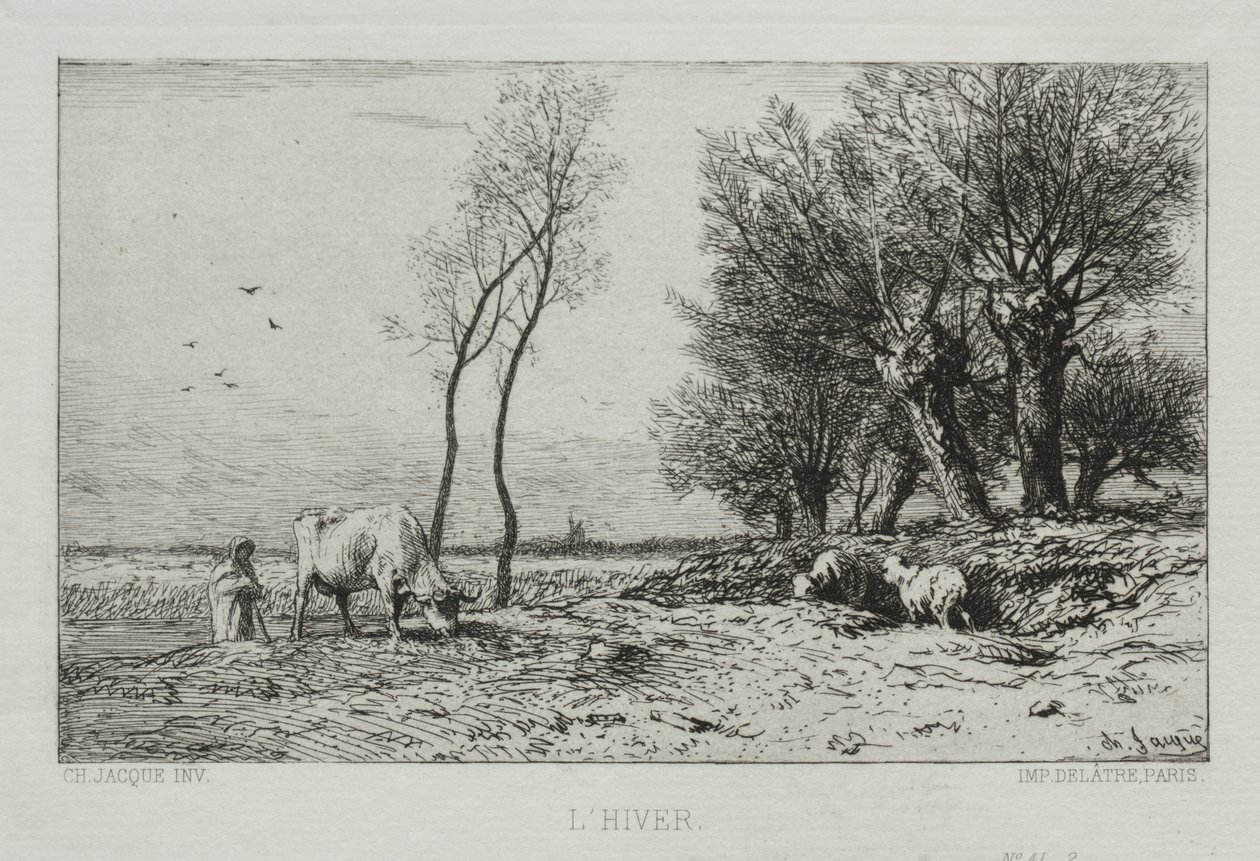 Zima od Charles Emile Jacque