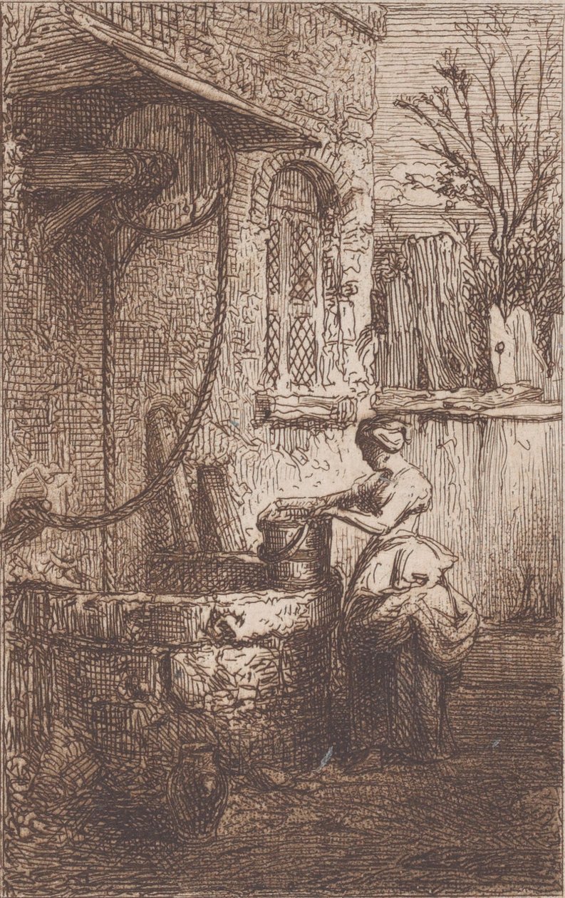Žena u studny, 1842. od Charles Emile Jacque