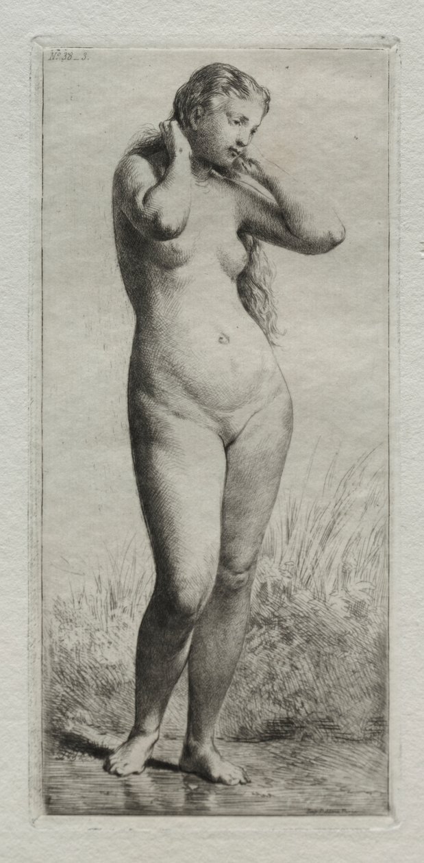 Mladá žena koupání od Charles Emile Jacque