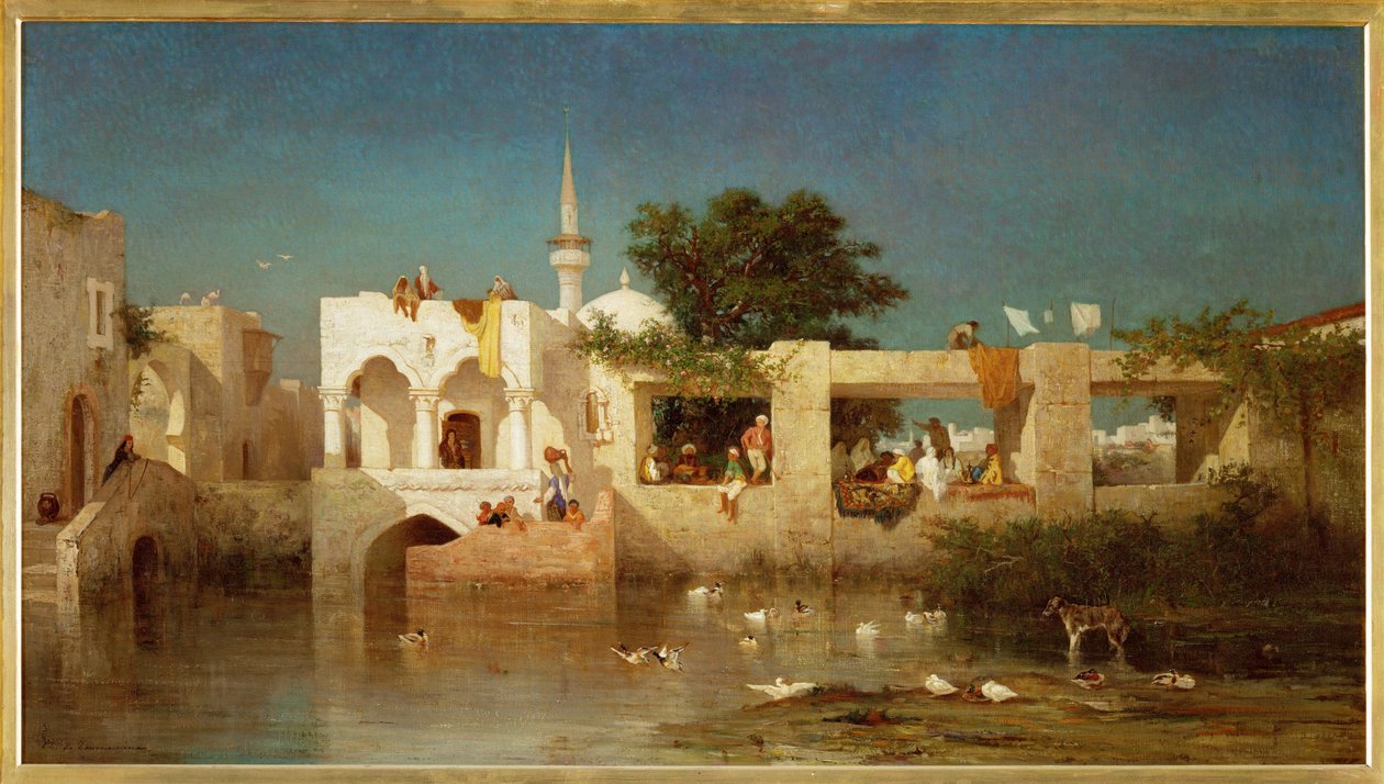 Kavárna v Adalii (malba na plátně) od Charles Emile de Tournemine