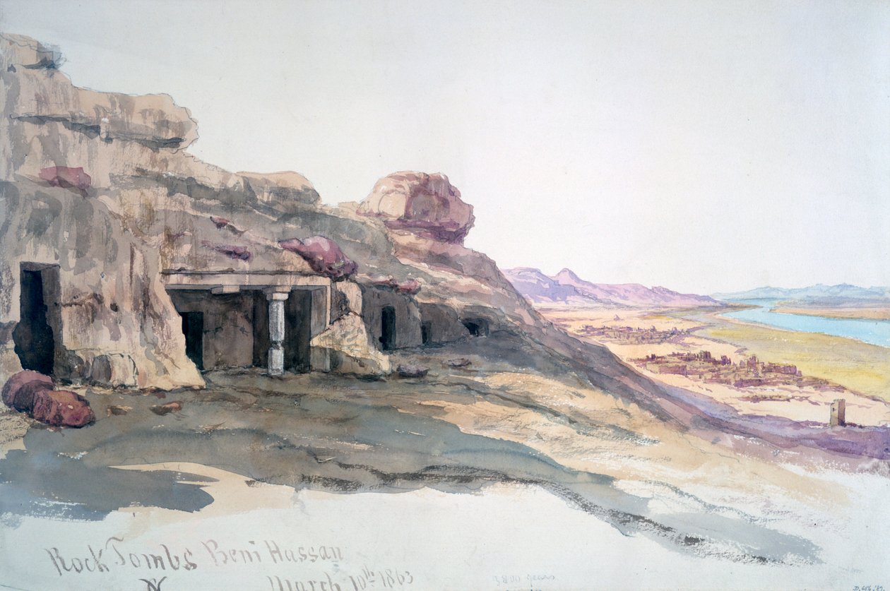 Rock Tombs, Beni Hassan, 10. března 1863, Egypt, 1863 od Charles Émile de Tournemine