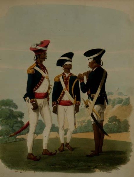 Důstojníci a vojín Gurcasear Corps, Madras, deska 37 z 
