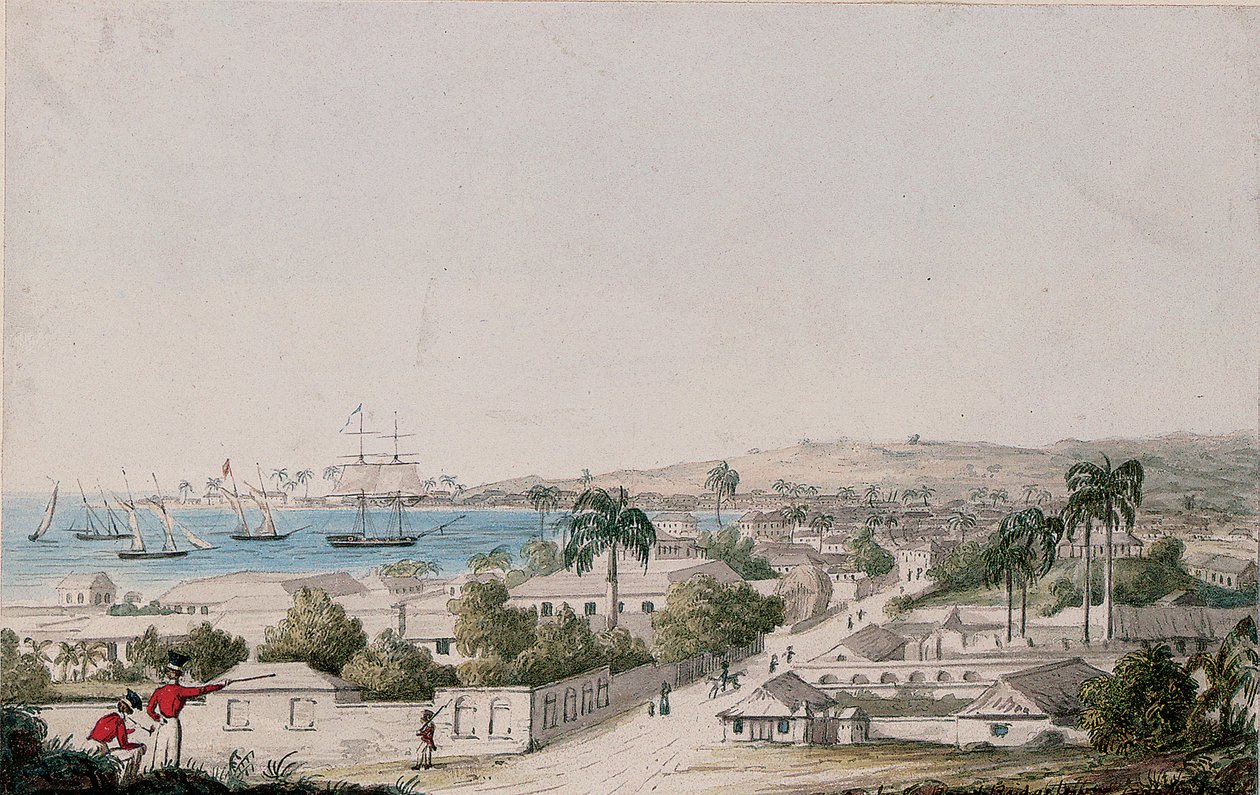Pohled na Carlisle Bay a Bridgetown, Barbados od Charles Emilius Gold