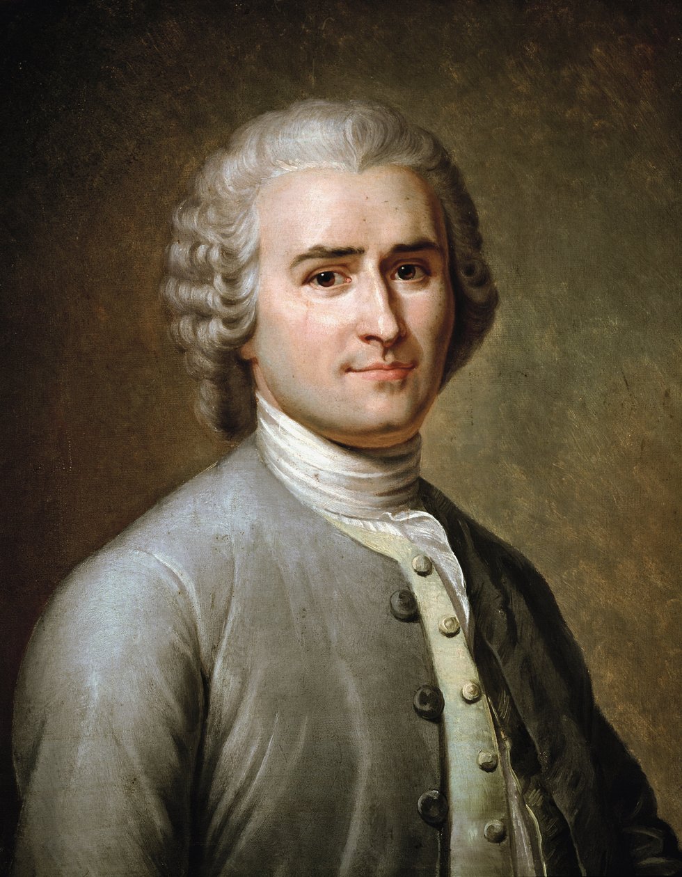 Portrét Jean-Jacquese Rousseaua, švýcarského filozofa (pastel od Charles Escot