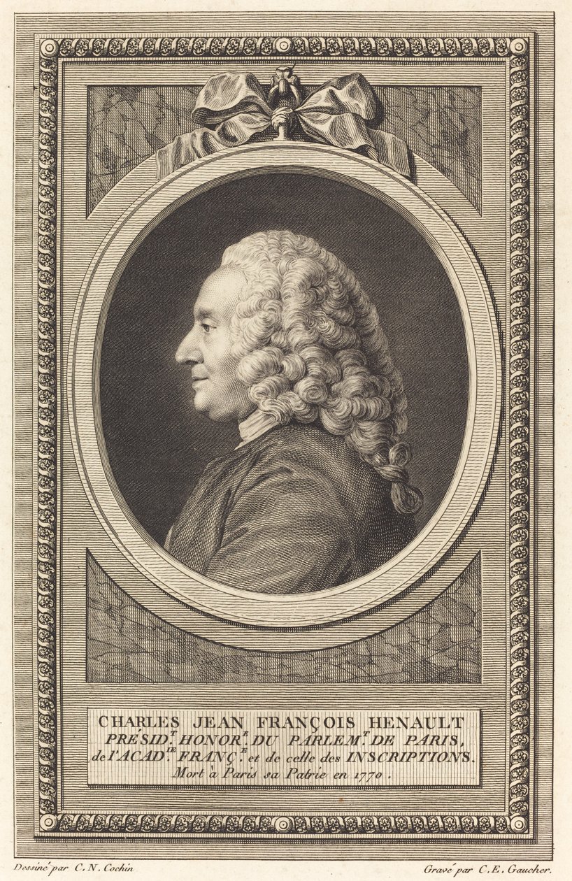 Charles Jean Francois Henault od Charles Etienne Gaucher after Charles Nicolas Cochin II