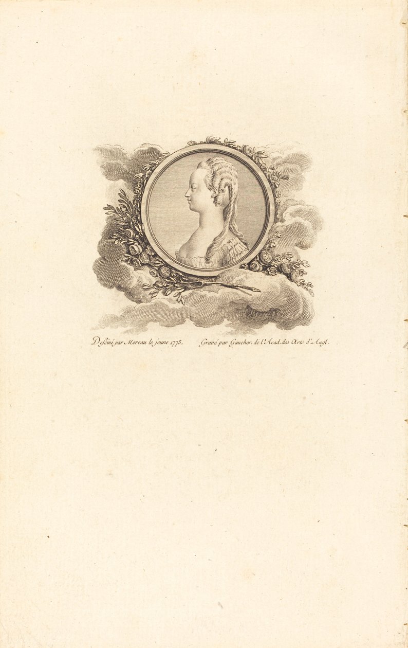 Marie Antoinetta od Charles Etienne Gaucher after Jean Michel Moreau