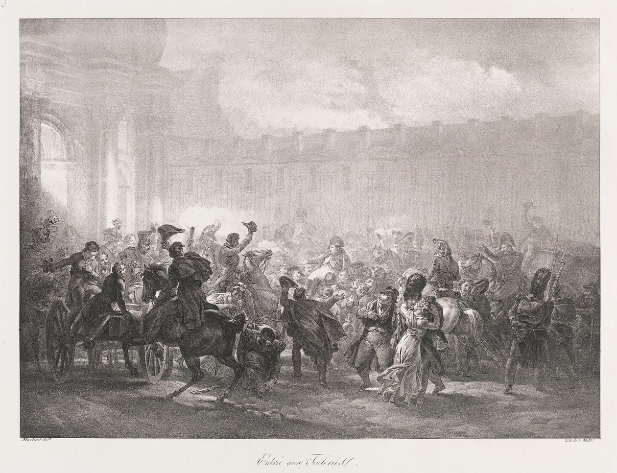 Vstup do Tuileries, počátek 19. století (litho) od Charles Etienne Pierre Motte