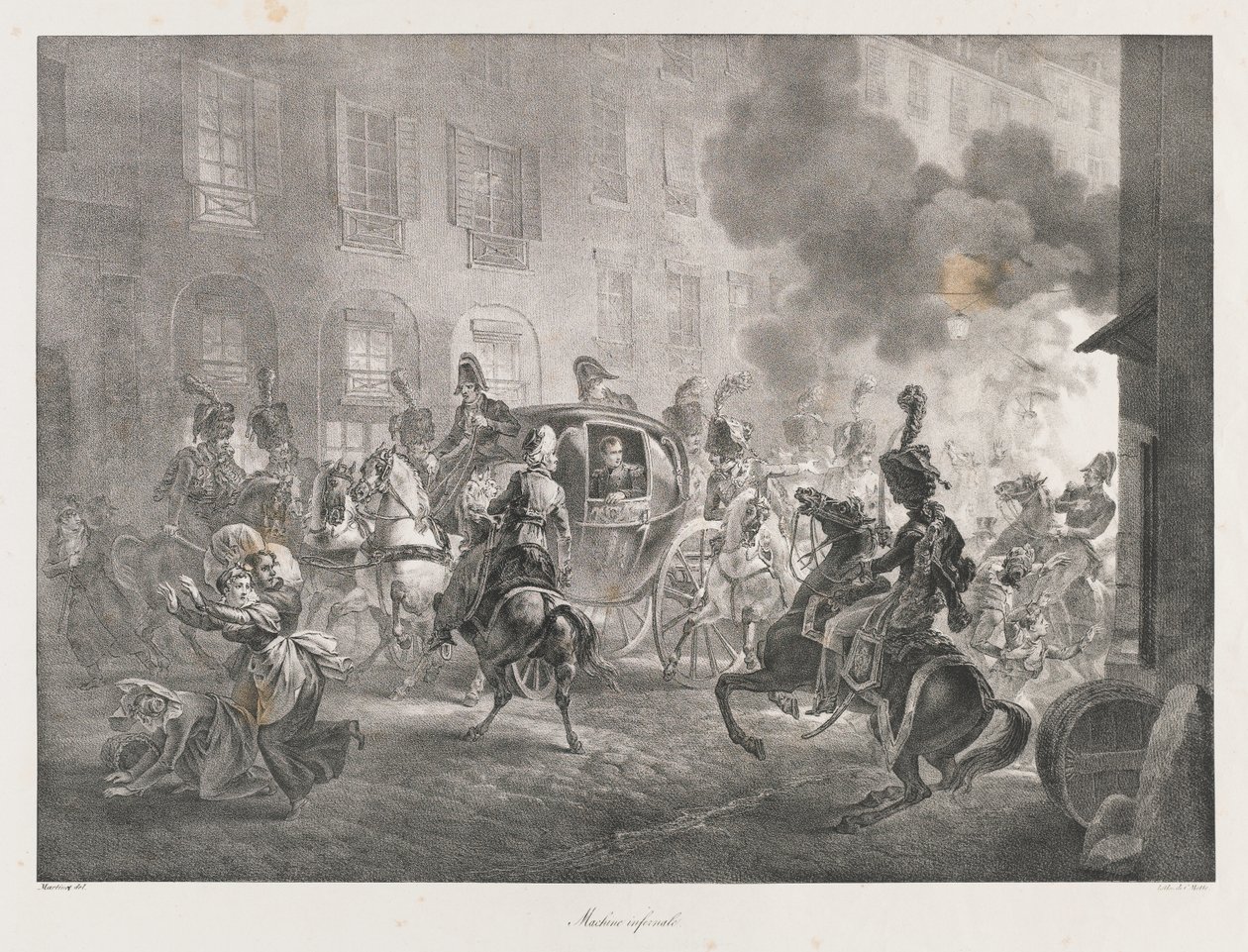 Pekelný stroj, začátek 19. století (litho) od Charles Etienne Pierre Motte