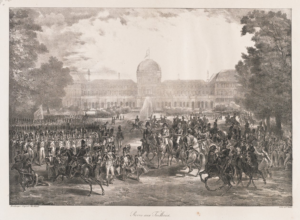 Recenze Tuileries, začátek 19. století (litho) od Charles Etienne Pierre Motte