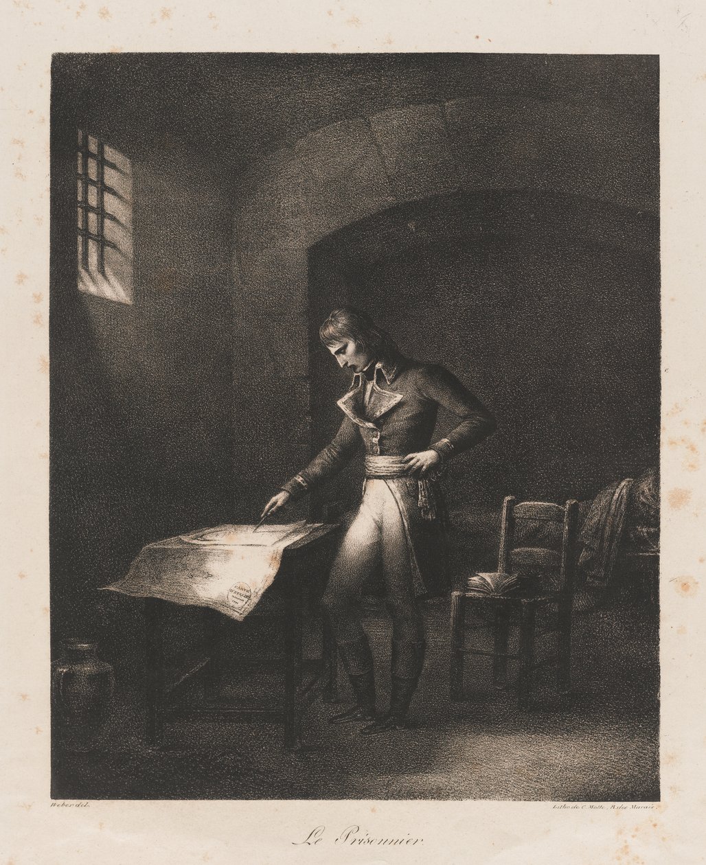 Vězeň, počátek 19. století (litho) od Charles Etienne Pierre Motte