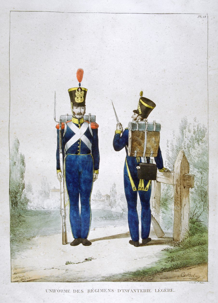Uniforma pluku lehké pěchoty, Francie, 1823. od Charles Etienne Pierre Motte